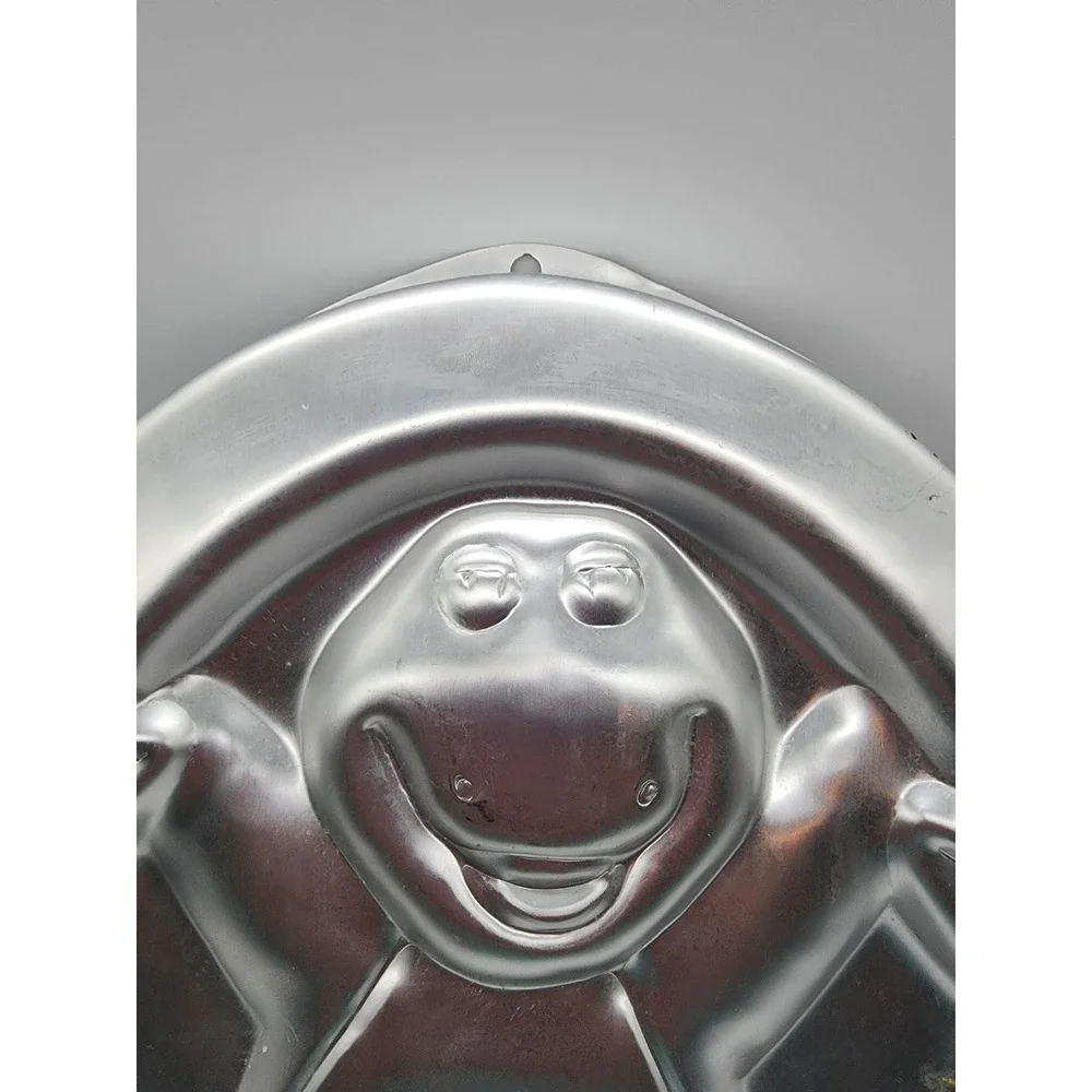 Wilton Barney the Dinosaur Cake Pan Vintage 1998 Aluminum Mold 2105-3450 Silver